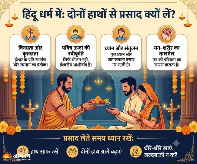 दोनों हाथों से प्रसाद क्यों लिया जाता है